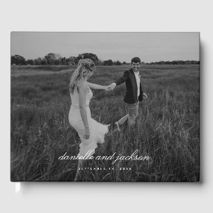 Livro De Visitas Foto para casamento de simples Cheio de Script Clá