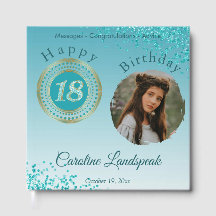 Foto personalizada Azul-Teal 18º Aniversário