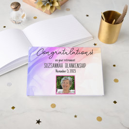 Livro De Visitas Foto Personalizada Do Rainbow Watercolor