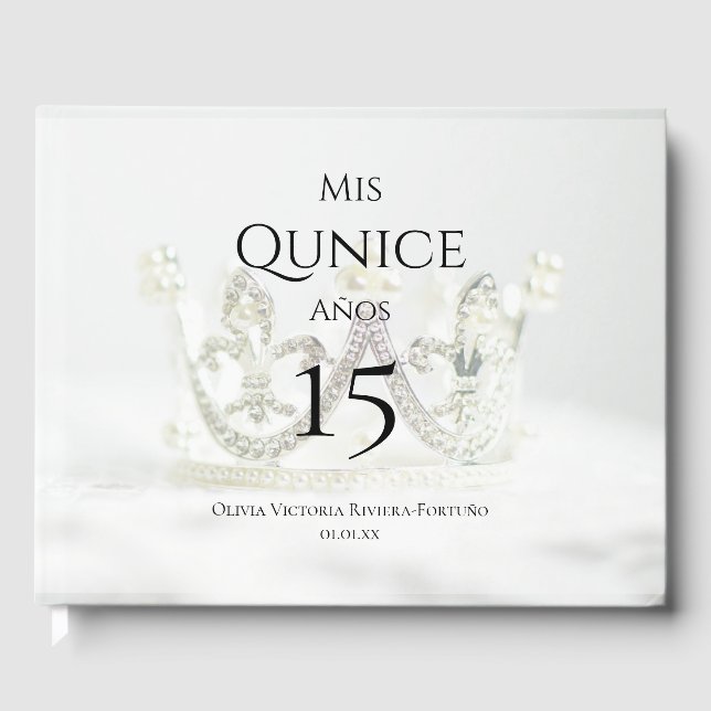 Livro De Visitas Foto personalizada Mis Quince Anos Quinceanera Bir (Frente)