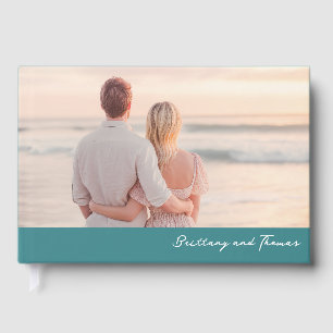 Livro De Visitas Foto Romântica de Praia em Pastel