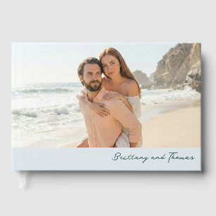 Livro De Visitas Foto Romântica de Praia em Pastel
