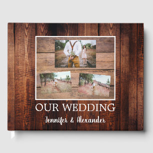 Livro De Visitas Foto russa de madeira de celeiro escuro Casamento