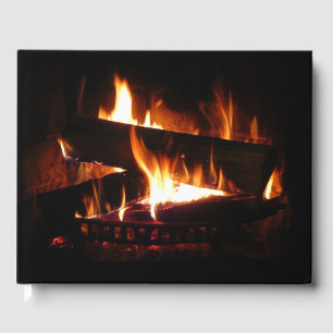 Livro De Visitas Fotografia da cena de inverno quente em lareira