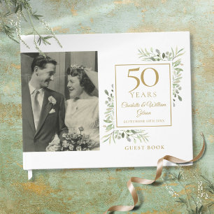 Livro De Visitas Fotografia de folhagem para aniversário de 50 anos