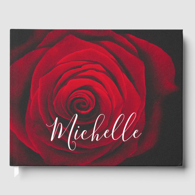 Livro De Visitas Fotografia personalizada da colheita da rosa verme (Frente)