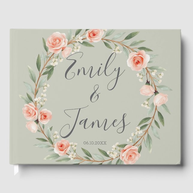 Livro De Visitas Fraqueza rosa, romântica (Frente)