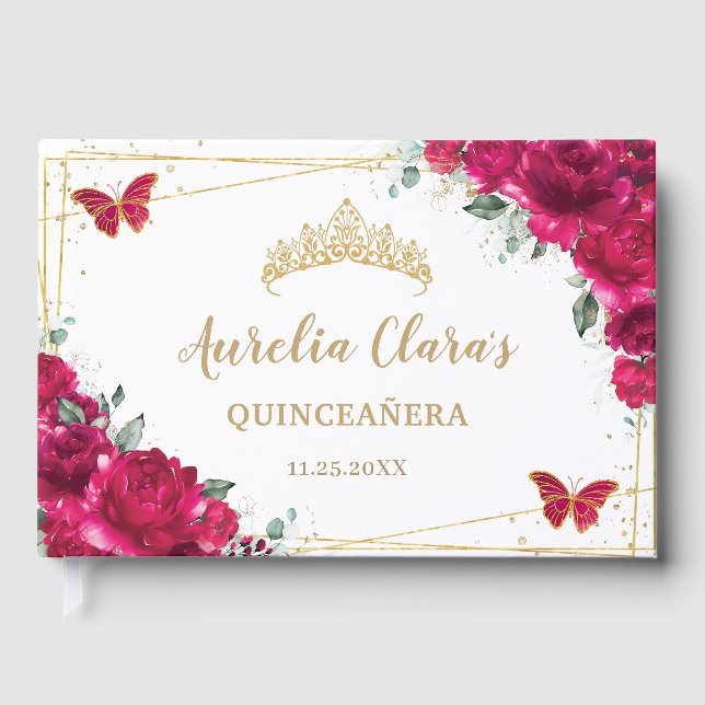 Livro De Visitas Frascos Florais QuinceaÑERA (Frente)