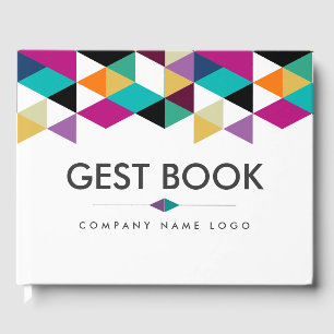 Livro De Visitas Fronteira de Triângulos Coloridos Modernos