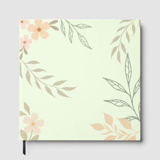 Livro De Visitas Fundo Verde Floral Pastel | Botânica Minimalista