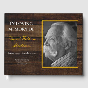 Livro De Visitas Funeral de madeira do falecimento da foto