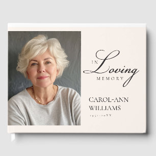 Livro De Visitas Funeral Elegante, Foto "In Loving Memory"