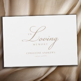 Livro De Visitas Funeral Elegante, Script "In Loving Memory"
