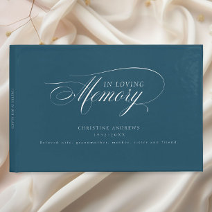 Livro De Visitas Funeral Elegante, Script "In Loving Memory"