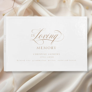 Livro De Visitas Funeral Elegante, Script "In Loving Memory"