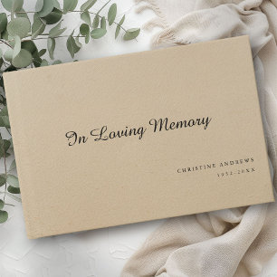 Livro De Visitas Funeral Elegante, Script "In Loving Memory"