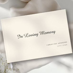 Livro De Visitas Funeral Elegante, Script "In Loving Memory"
