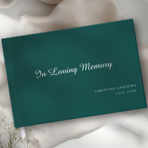 Livro De Visitas Funeral Elegante, Script "In Loving Memory"