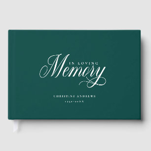 Livro De Visitas Funeral Elegante, Script "In Loving Memory"