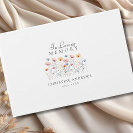 Livro De Visitas Funeral Elegante, Wildflower "In Loving Memory"