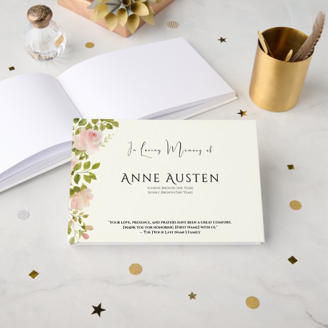 Livro De Visitas Funeral Guest Book (Frente aberta)