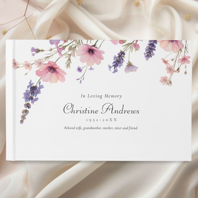 Livro De Visitas Funeral "In Loving Memory" (Wildflower "In Loving Memory" Funeral Guest Book)