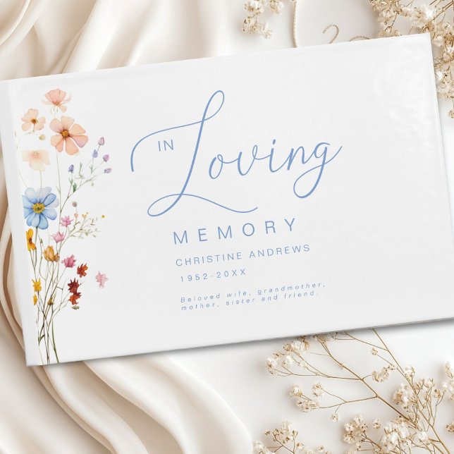 Livro De Visitas Funeral "In Loving Memory" (Wildflower "In Loving Memory" Funeral Guest Book)
