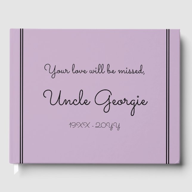 Livro De Visitas Funeral/livro de convidados elementar e mínimo (Frente)