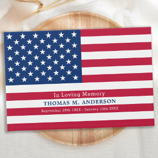 Livro De Visitas Funeral Memorial do Bandeira Americano Patriótico 