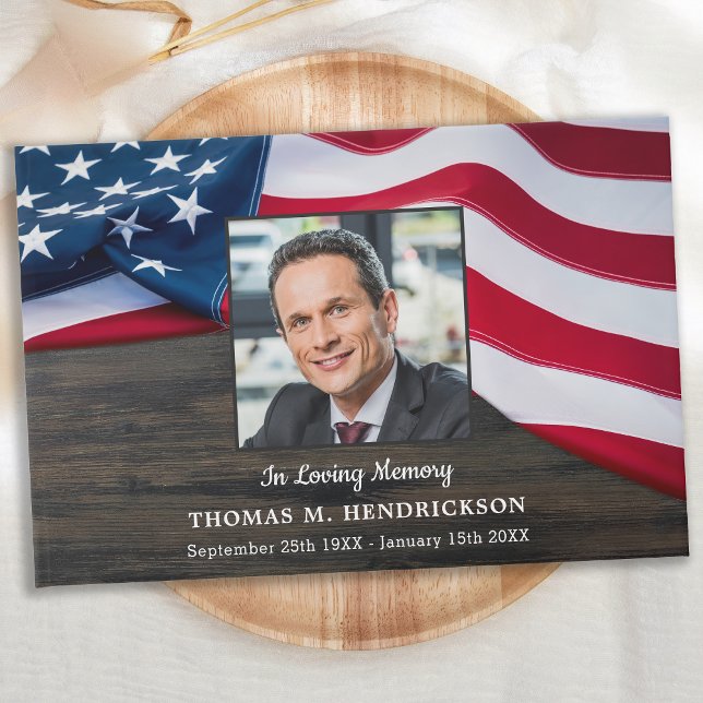 Livro De Visitas Funeral Memorial do Bandeira Americano Patriótico (Criador carregado)