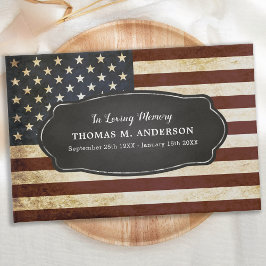 Livro De Visitas Funeral Memorial Patriótico do Bandeira Americano 