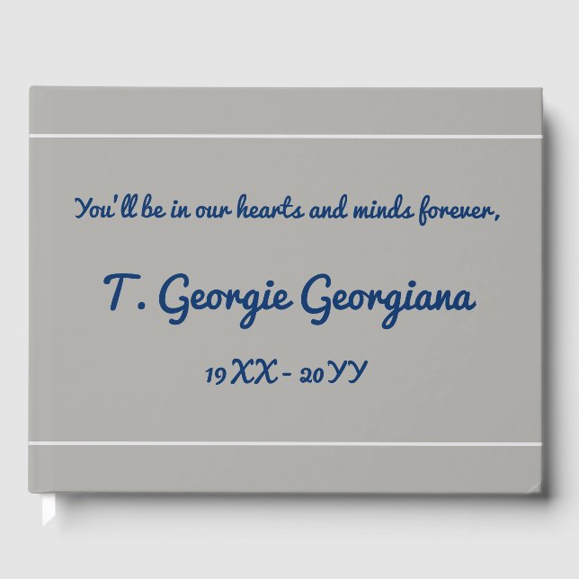 Livro De Visitas Funeral Personalizado/Livro de Convidados Memorial (Frente)