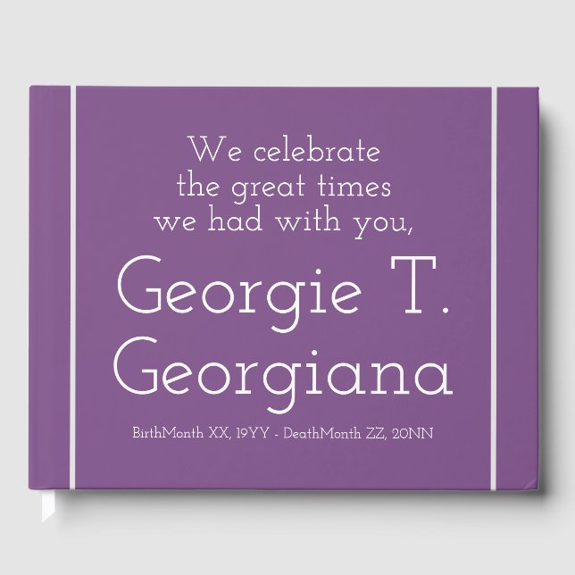 Livro De Visitas Funeral Simples e Amável/Livro de Convidados Memor (Frente)