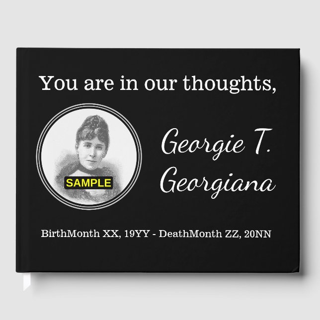 Livro De Visitas Funeral Simples, Personalizado/Livro de Convidados (Frente)