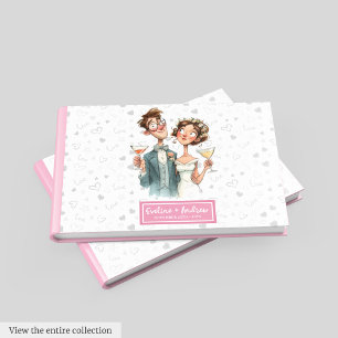 Livro De Visitas Funny Watercolor Weding Guest Book Quirky Casal