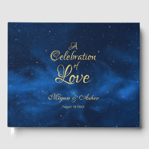 Livro De Visitas Galáxia Celestial da Nebulosa Azul Romântica