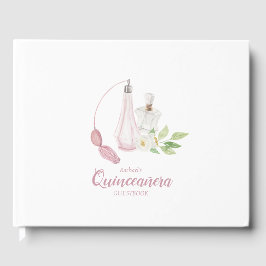Livro De Visitas Garrafa de perfumes de aquarela Quinceanera Aniver