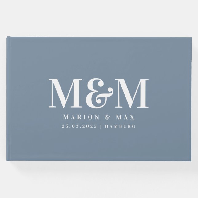 Livro De Visitas Gästebuch Dusty Blue 01 (Frente)