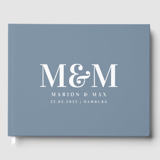 Livro De Visitas Gästebuch Dusty Blue 01 (Frente)