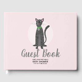 Livro De Visitas Gatinhos de Gatinho Rosa Chá de fraldas de Cartoon