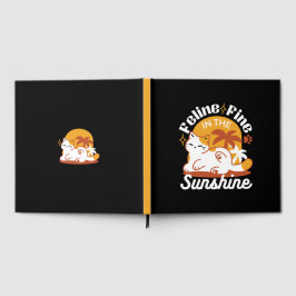 Livro De Visitas Gato Adorável Relaxando no Sol - Pet de Verão