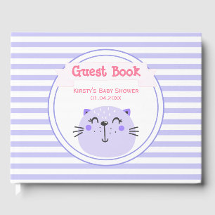 Livro De Visitas Gato Roxo Chá de fraldas Lilac Strike