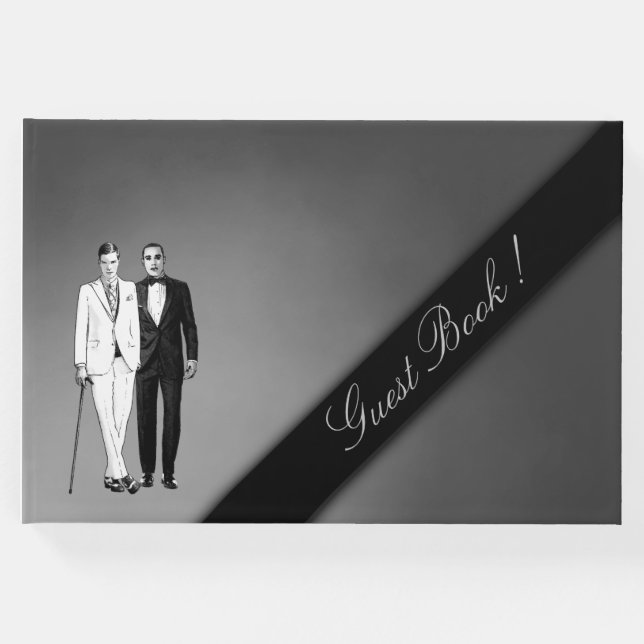 Livro De Visitas Gay Casamento Sultry Silver Guest Book (Frente)