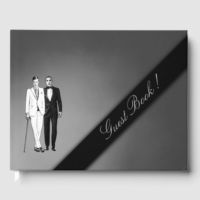 Livro De Visitas Gay Casamento Sultry Silver Guest Book (Frente)