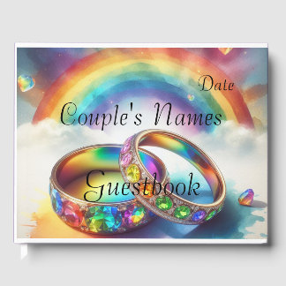 Livro De Visitas Gay Lgbtq, Rainbow Rings Guestbook