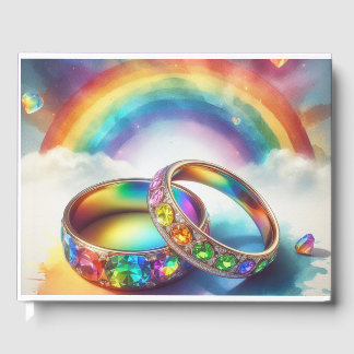 Livro De Visitas Gay Lgbtq, Rainbow Rings Guestbook