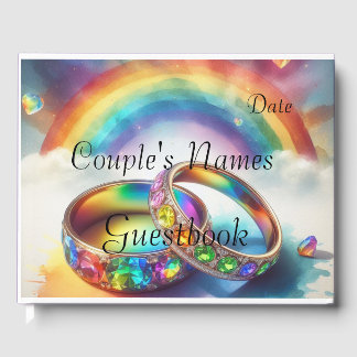 Livro De Visitas Gay Lgbtq, Rainbow Rings Guestbook