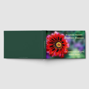 Livro De Visitas Gazania de Flor Vermelha Vibrante, Celebração da V