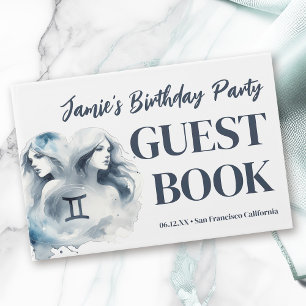 Livro De Visitas Gemini Zodiac Themed Festa de aniversário