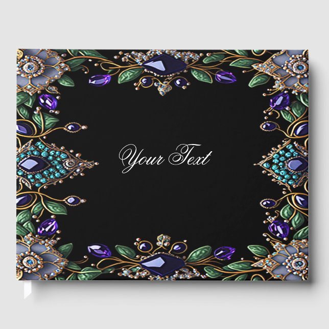 Livro De Visitas Gemstone Floral Guest Book (Frente)